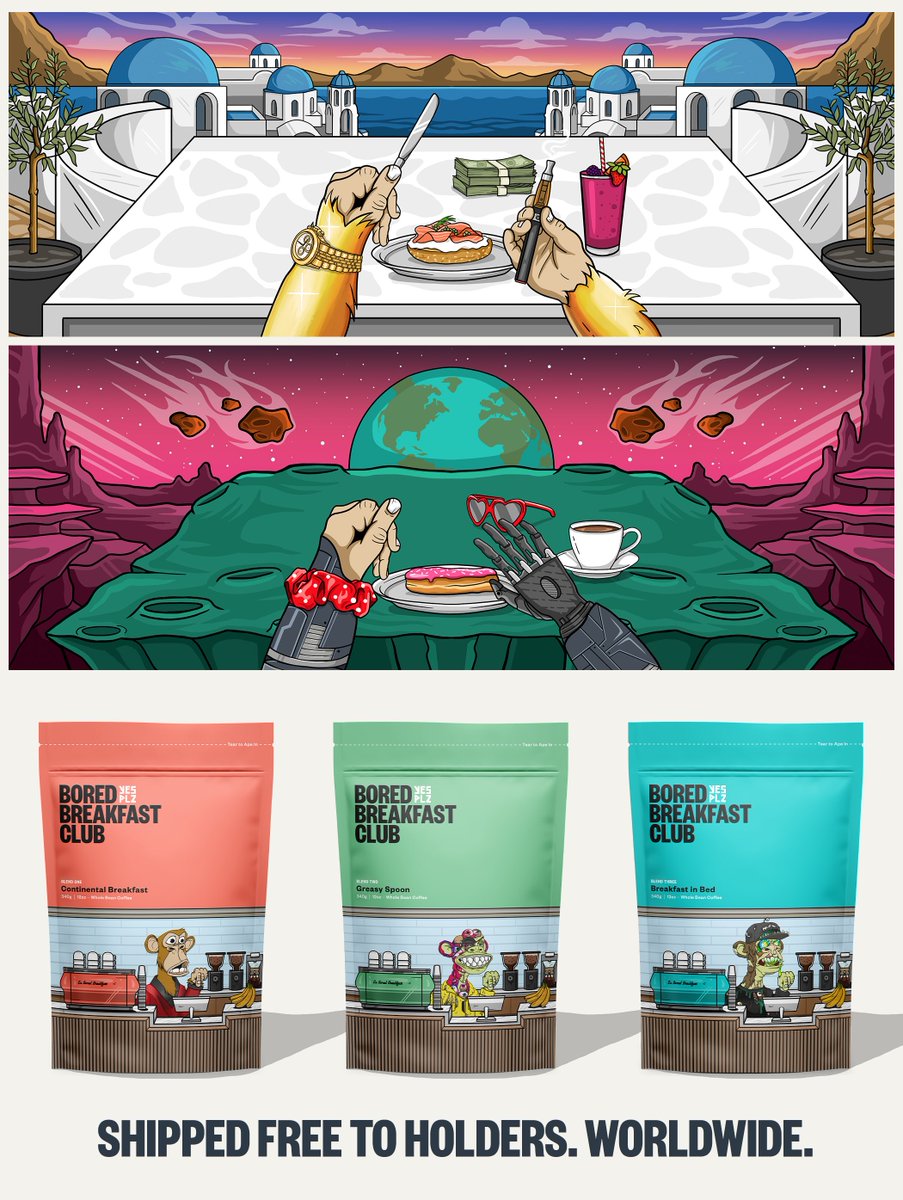 BoredBreakfast's tweet photo. ✅ Insane banner art
✅ Unlocks membership to exclusive coffee club
✅ Doxxed team – experts in coffee and eCommerce
✅ Ongoing coffee shipments, shipped FREE, worldwide
✅ Roaster ranked top 8 – NYTimes/@wirecutter 

Join the community – grab a WL spot: 
https://t.co/o0f8ZxA7R5 https://t.co/op7cSjRxEM