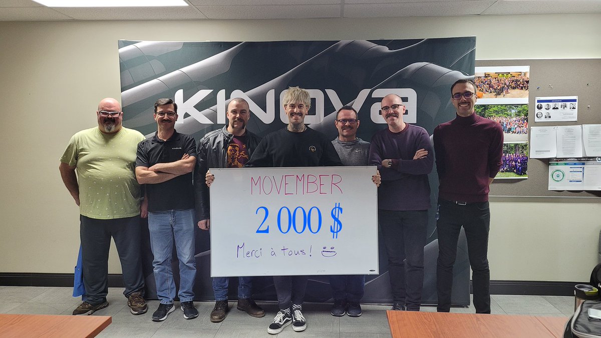 👨 Congratulations to our proud mustache-wearing Kinovians for raising $ 2,000 in donations during Movember! Their initial objective was $ 1,500 so we can safely say this is a success. Thank you to all donators for supporting a good cause. 🙌 #movember #mustache #men #health