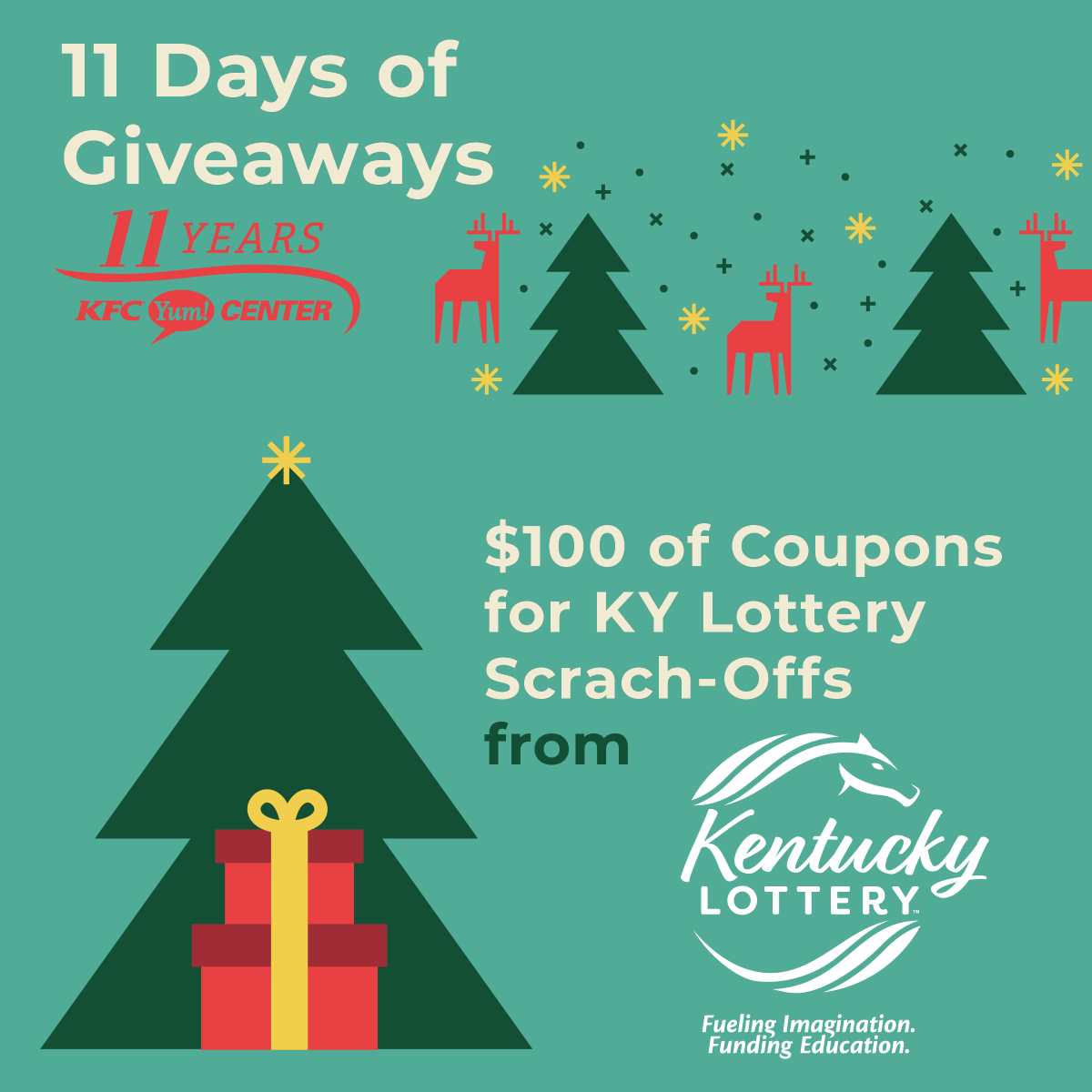 kfc_yumcenter's tweet photo. Day #4 of #11DaysofGiveaways from the #KFCYumCenter!
Sign up to win $100 in coupons for @kentuckylottery scratch-offs!
➡ https://t.co/S8ucJlYogK https://t.co/nQztTwdFne
