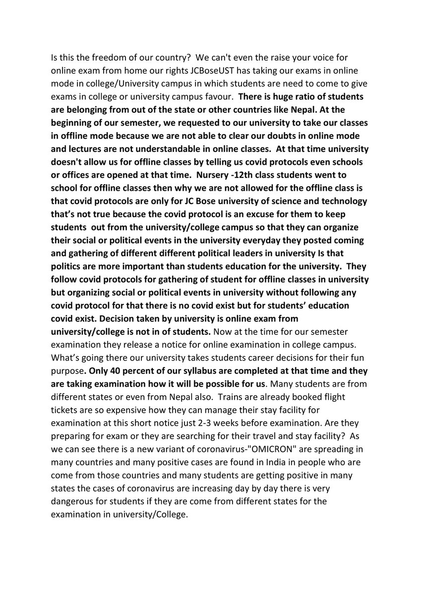 ItsAkki28's tweet photo. #ISANYBODYHEARTHEVOICEOFSTUDENT? @rajnehru33 sir please don't play with students career
#WEWANTEXAMSONLINEFROMHOME JUST LIKE OUR ONLINE CLASSES FROM HOME @JCBoseUST @CouncilBose @vikas_phagna @ndtv @PrannoyRoyNDTV @AnkitaNDTV @ndtv @DC_Faridabad @cmohry @mlkhattar @lalitnagarmla https://t.co/japQ8PXDKQ