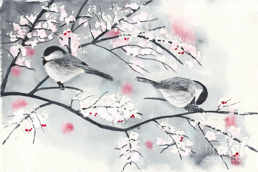 John_M_Bailey's tweet image. Beautiful art by Conni!

Chickadees in Winter Selective Color by Conni Schaftenaar pixels.com/featured/chick… #art #birds