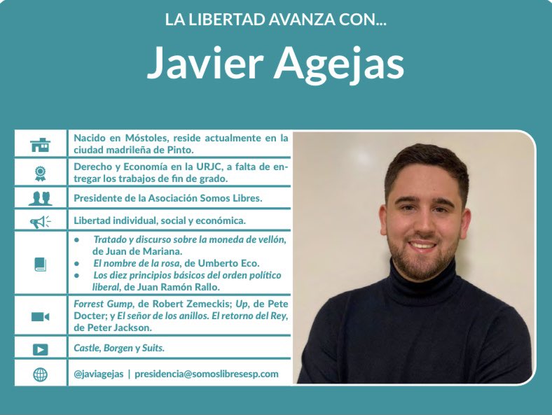 somoslibres_esp's tweet photo. ☕️ ¡Buenas tardes! 
✍🏼 Lee la entrevista a nuestro presidente, @JaviAgejas, realizada por @AdvanceLib sobre @somoslibres_esp 

💬 “Una alternativa liberal fuerte en el futuro depende de lo que hagamos ahora”. 

🗞 https://t.co/UpBS8uQ4uS https://t.co/uDHyqfzCMZ