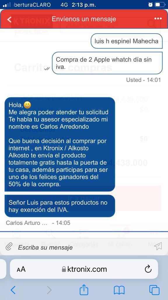LUISHESPINEL's tweet photo. ¿Son las mentiras del día sin IVA? #katronix ni @Alkosto explican las razones. ¿Hay alguna ley que lo prohíbe ? Porque estos productos están por fuera de la feria? https://t.co/CVGBb87DKX