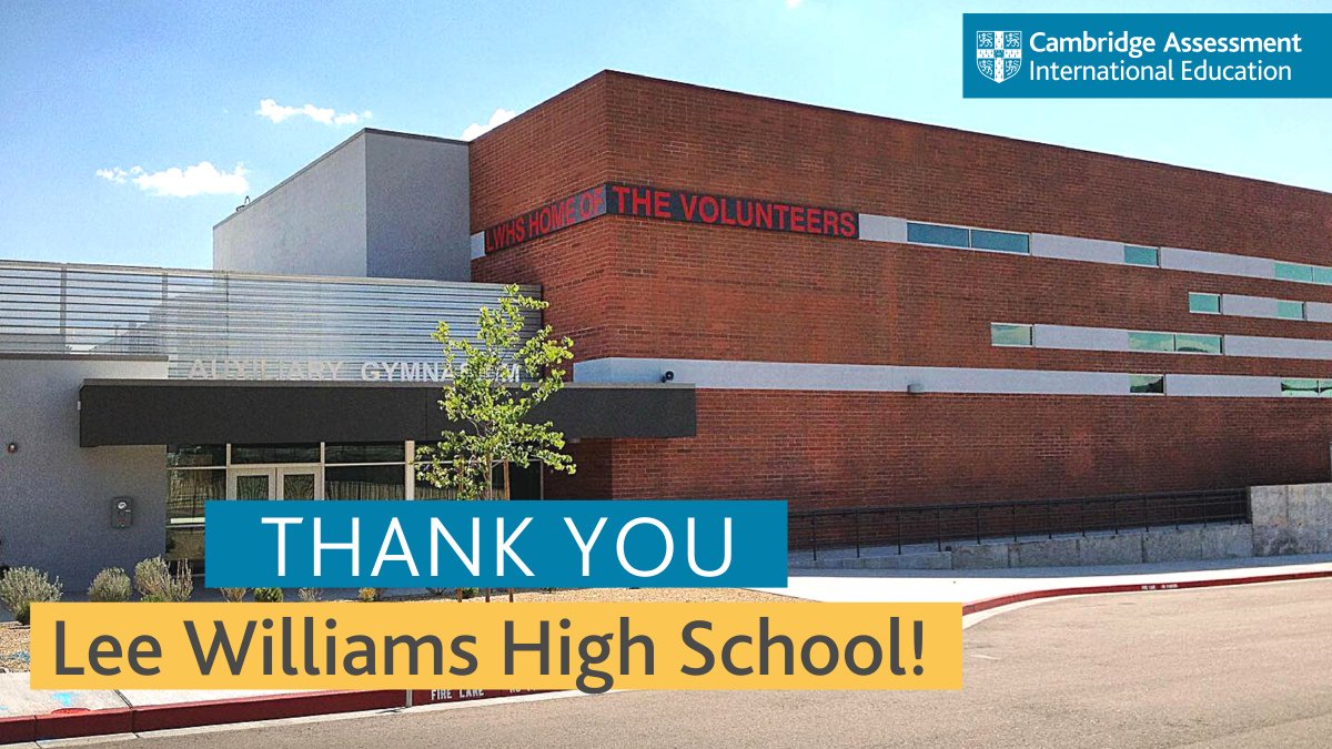 Thank you to Lee Williams HS for allowing us to be part of your school's success story! We love how the growth of the Cambridge program has been so student-driven, and how it has positively impacted your students and educators! <a href="/kusd20/">Kingman USD #20</a> <a href="/azedschools/">Arizona Department of Education</a>