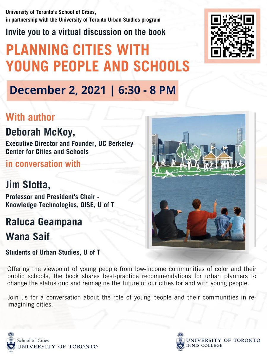 Join us tomorrow from 6:30-8 pm EST for a virtual discussion of our new book, hosted by the University of Toronto's School of Cities! To register and find more information, visit: tinyurl.com/33ysu69n