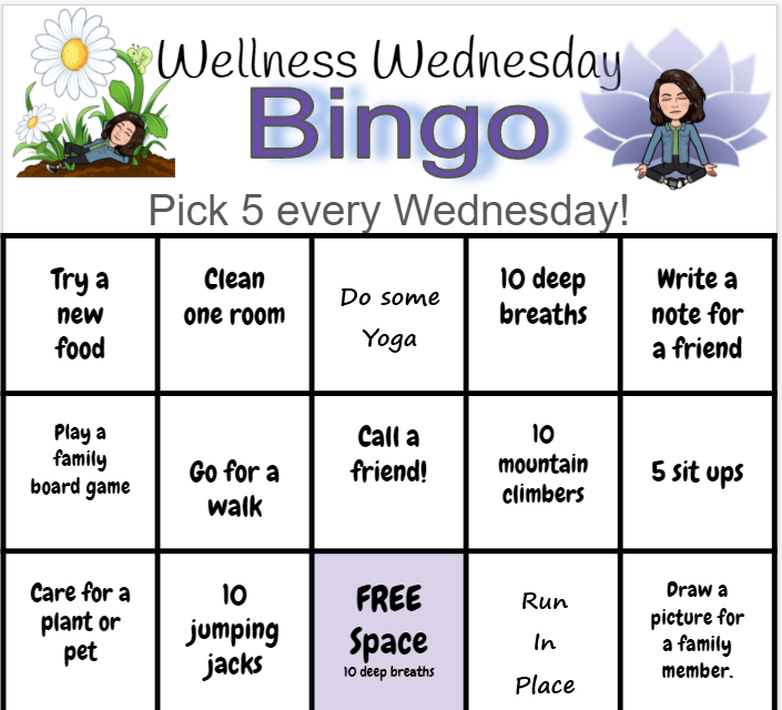 AimHighWellness's tweet photo. It's Wellness Wednesday!  Take 15 minutes out of your day, close your eyes, and point to the bingo card.  Whichever your finger lands on, DO IT!  Play as many times as you like, and enjoy!

And call Aim High for an appointment today 303 922 2977

#chiropractornearme #chiropractic https://t.co/XWubRI63DB