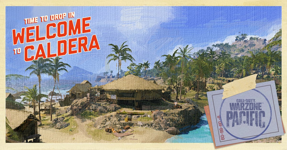 CallofDuty's tweet photo. @Naninft It’s go time for #Warzone Pacific. Caldera is now unlocked for all players. See you on the island.