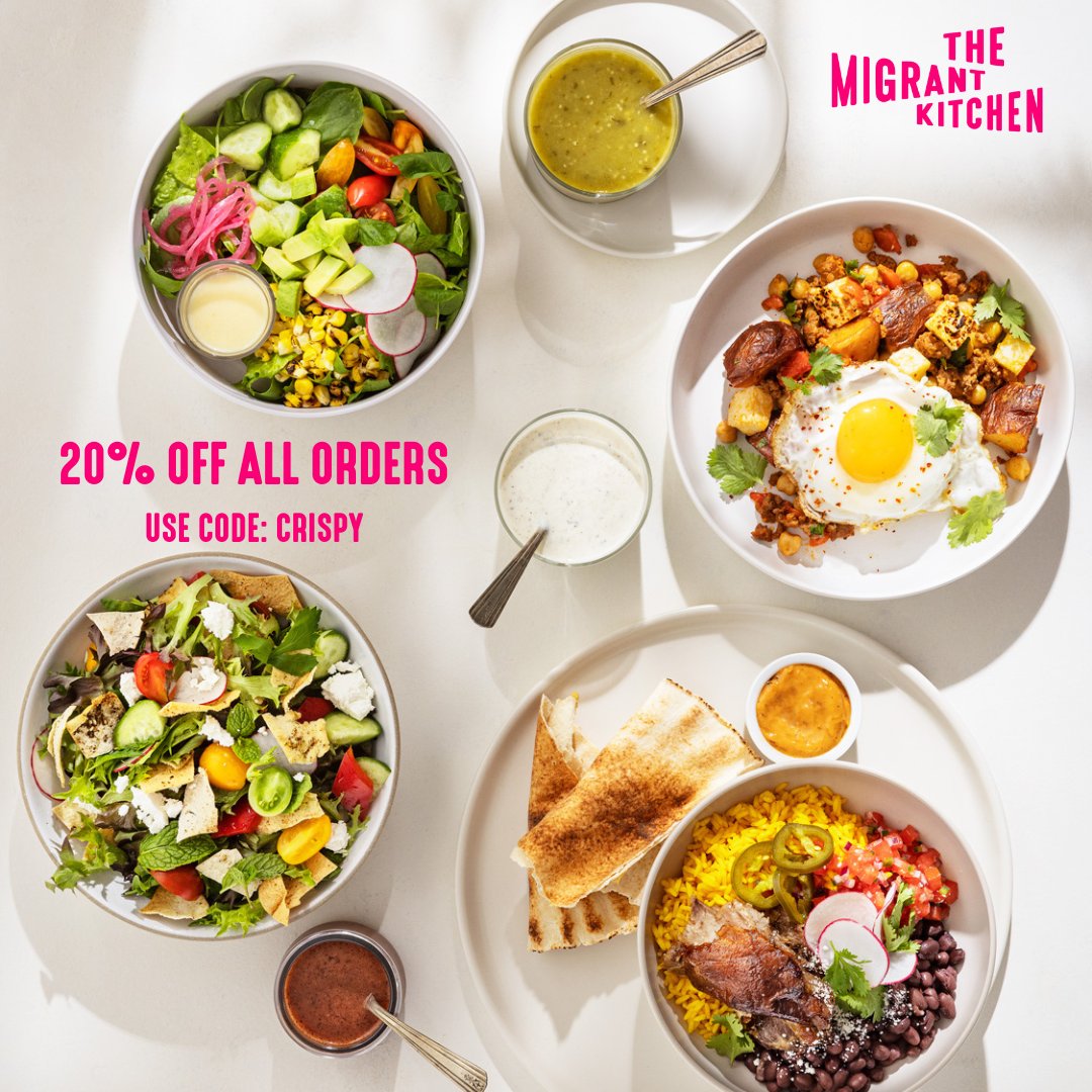 We're now officially open on the upper east side! To celebrate we're giving 20% off all online orders the entire week! Just enter code CRISPY at checkout. Order now at themigrantkitchennyc.com #EatWellDoGood