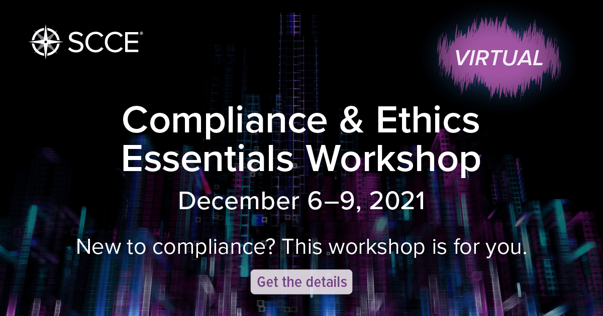 Final days to register for our December Essentials Workshop! Don't miss this virtual event taught by compliance industry leaders to help you build a foundation for your compliance career. View the agenda and register: corporatecompliance.org/conferences/es…