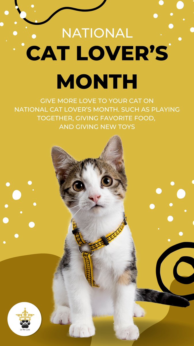 #NationalCatLoversMonth is an opportunity to honor the beauty, smarts & sass of our feline friends.

BUY From LePetLuxe.Com

% of $ sales will support pet rescue. 

#cats #catsoftwitter #WednesdayMotivation #wednesdaythought #USA #pet #cat #catlover #likeforfollow