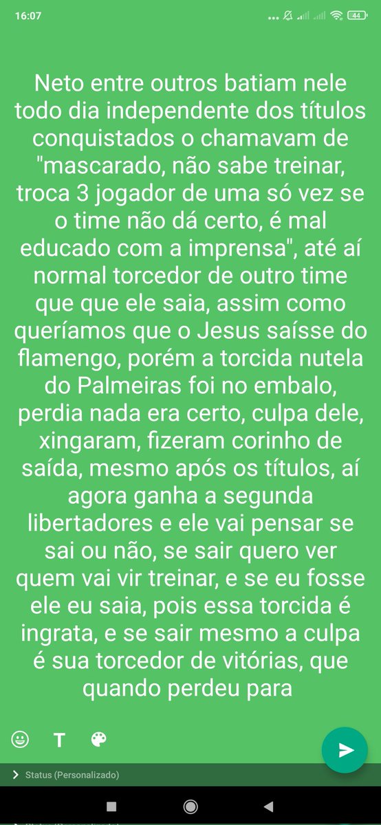 jeffersonolimp2's tweet photo. Isso é um desabafo por tudo que ouvi até aqui, tudo que "palmeirenses" escreveram no twitter, Palmeirenses que ao ouvir que " Palmeiras não tem mundial" não sabe nem argumentar se sente abalado,  esse desabafo é para o torcedor Nutela que só apoia nas vitórias! https://t.co/S2wP0Qz37u