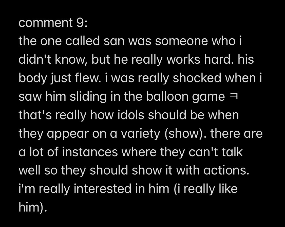 sandorokis's tweet photo. translated comments about san in running man!

#ATEEZ #에이티즈 @ATEEZofficial https://t.co/9OJRoq30Sw