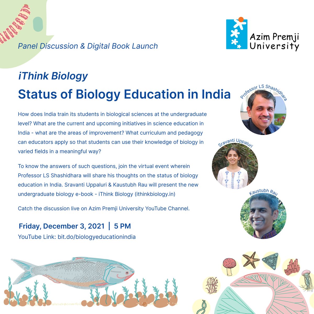 Happy to be sharing our thoughts on teaching biology at the undergrad level with Prof. Shashidhara,  a platform to share the outcome of our experiences: ithinkbiology.in, please join us on friday at 3 pm, link: youtube.com/watch?v=UE_6Dq… #biologyeducation <a href="/ithinkbiology/">iThink Biology</a>