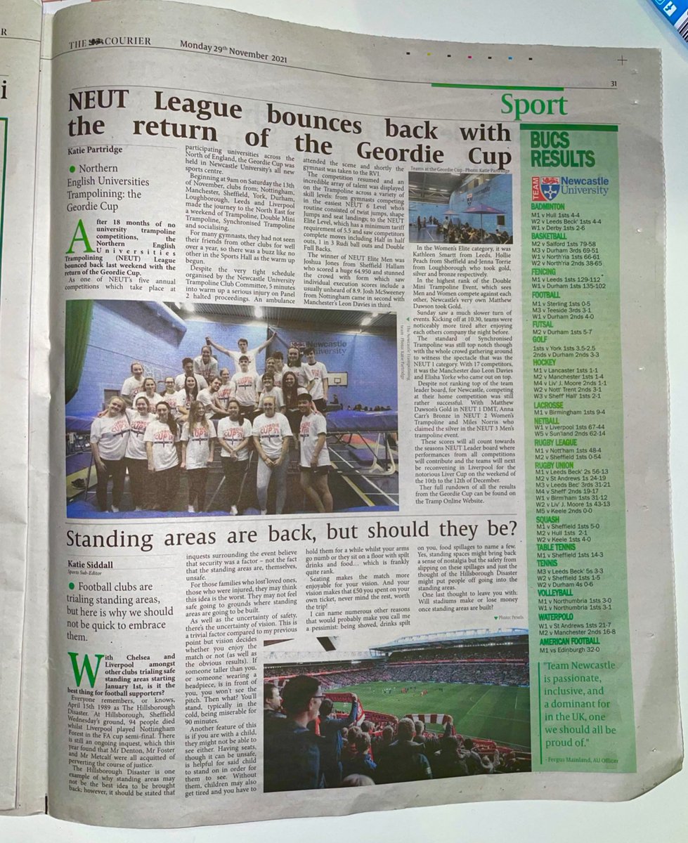 TumbleUponTyne's tweet photo. Here it is in all its glory! 📰 @CourierOnline #StudentMedia #GymnasticsNews https://t.co/P7nhavXB6Z