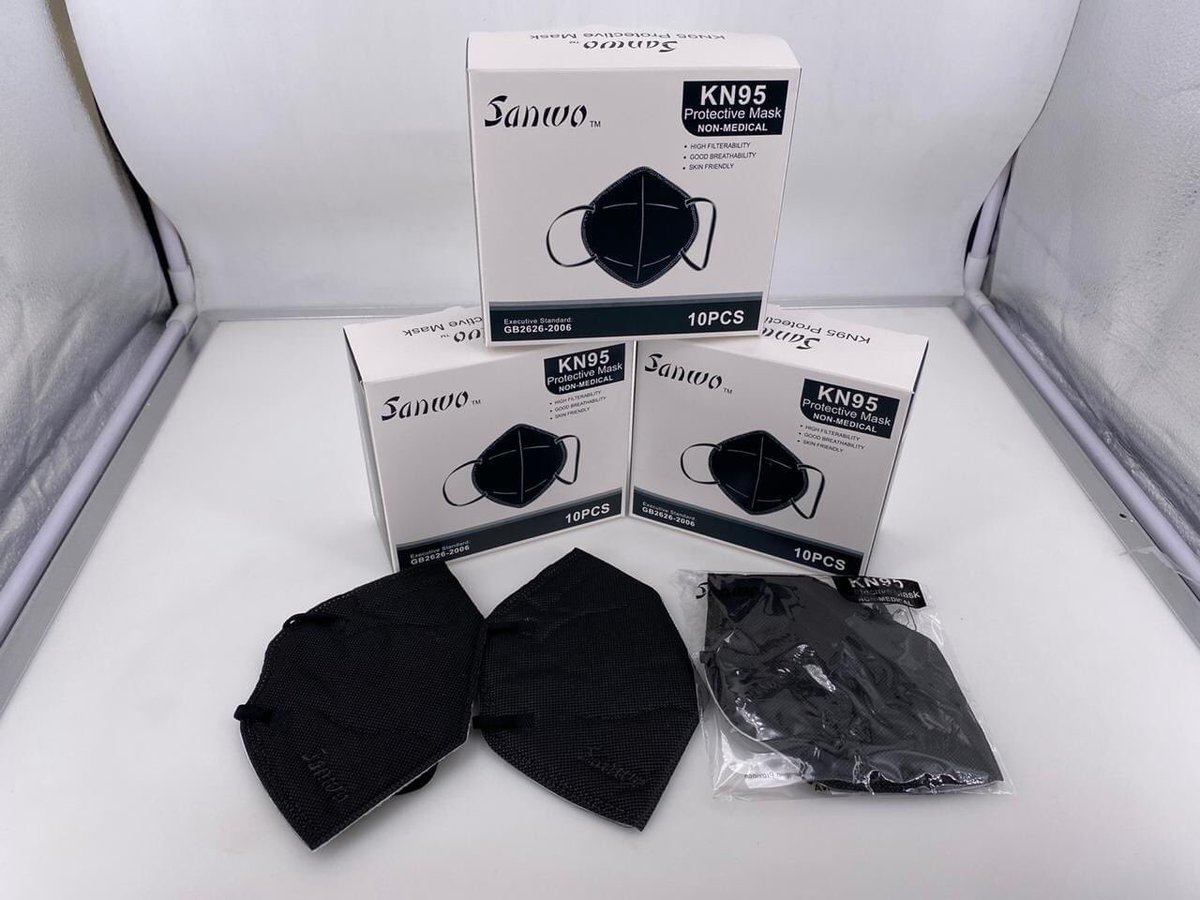 kn95_CDMX's tweet photo. Cubrebocas KN95 sanwo 😷 sin válvula c/ajuste nasal interno y certificación grabada. El mejor del mercado. 
Caja con 10pzs $150 blanco y $200 de color (gris o negro). 
Entregas a domicilio GRATIS @En_laDelValle y alrededores. https://t.co/PKWBsnyOYF