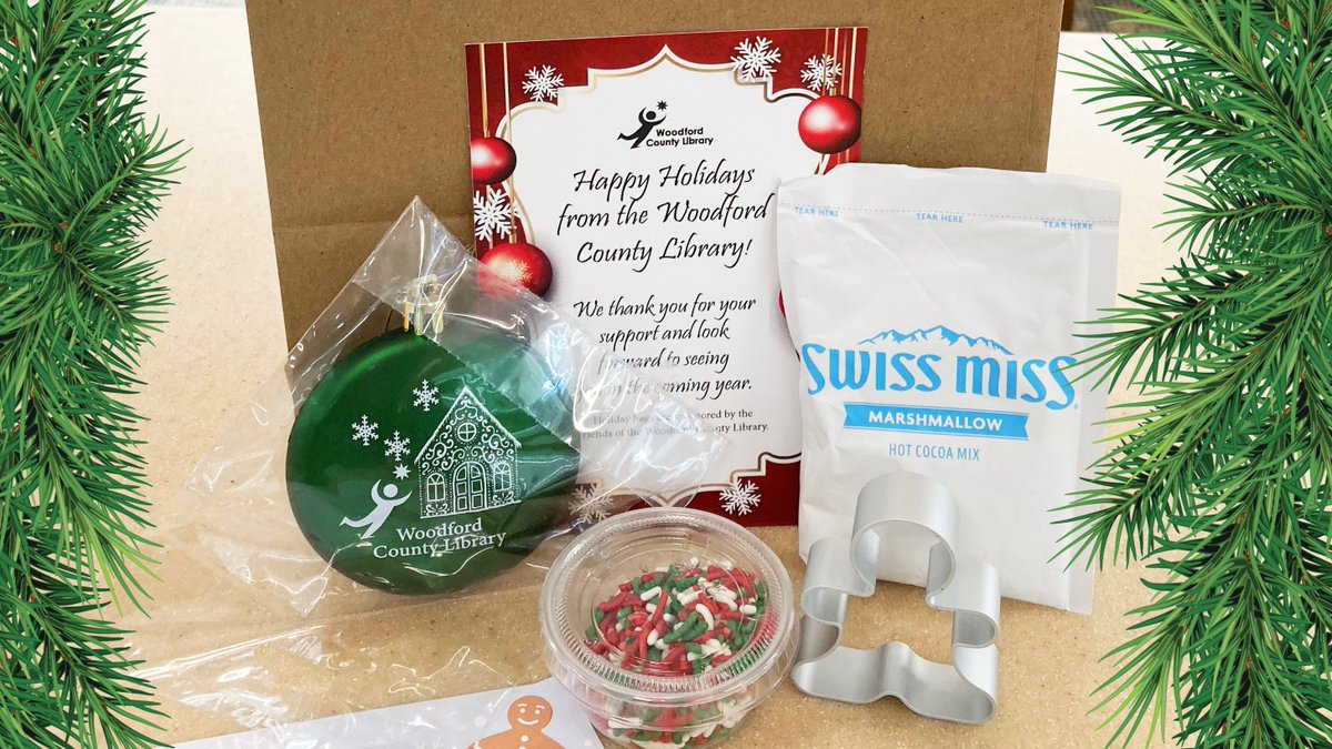 Pick up a free holiday bag from the Library in December with cookie decorating supplies, recipes, hot cocoa, and our 2021 holiday ornament! While supplies last. Sponsored by the Friends of the Library.