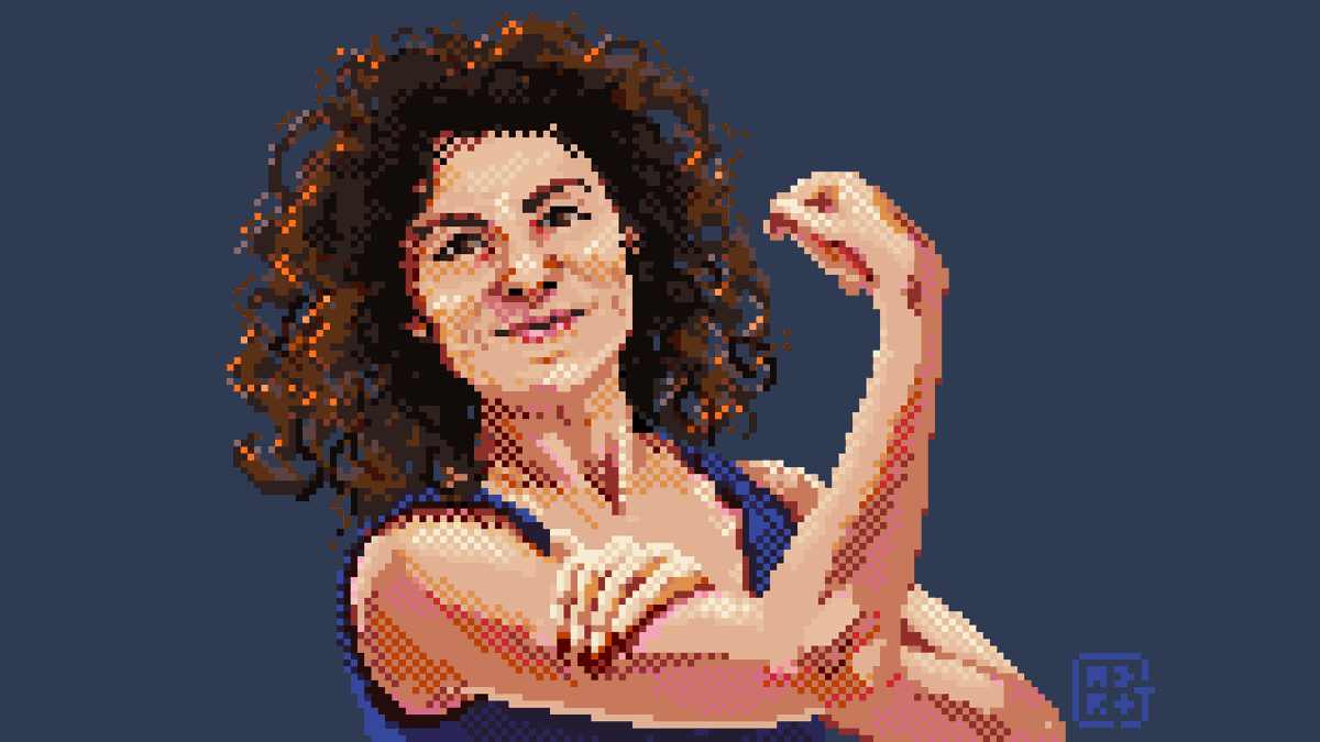 M3rOj's tweet photo. thinking about opening portrait commission for Xmas 🎁

#pixelart #ドット絵 https://t.co/FpPrZe3wLm