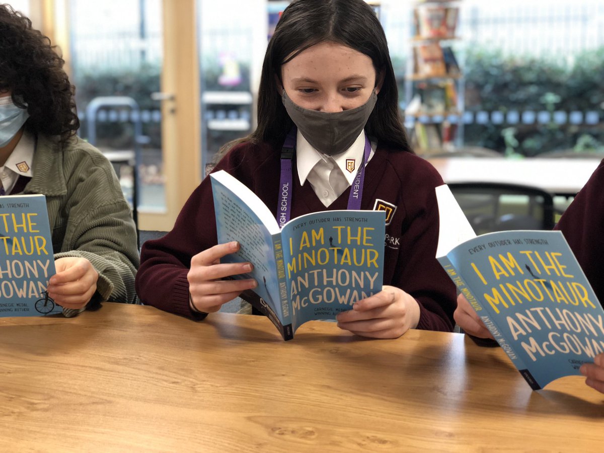 EPHS_Library's tweet photo. Year 8 bookclub are off and running with I am the Minotaur by @anthony_mcgowan. Giggling plenty at chapter 1’s mention of Stinky Mog here but excited to read Matthew’s story and find out who or what the Minotaur is! #readingatelthorne #superreadable 😊📚 https://t.co/lcs1R1pJPw