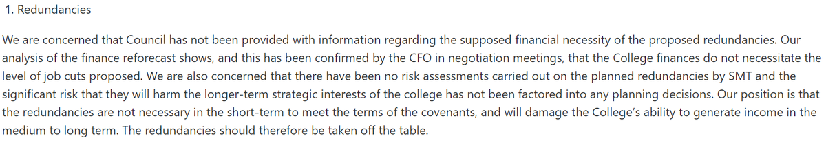 GoldsmithsUCU's tweet photo. ❗️ The redundancies are not necessary 
The latest figures confirm that there is no financial necessity for the redundancies, and furthermore there has been no assessment of their negative impact on @GoldsmithsUoL's capacity to generate income. Take them off the table. (2/4) https://t.co/MDIgKPp0IT