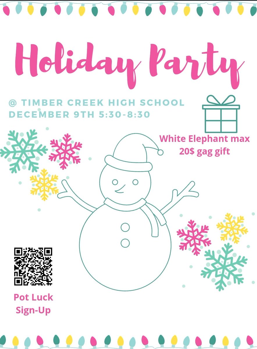 We've made it to the end of the semester and I am so proud at how hard you all have been working and the dedication and effort that yall have put into this program! So in celebration let's end this semester with a Holiday party! signupgenius.com/go/10c0f4aacac…