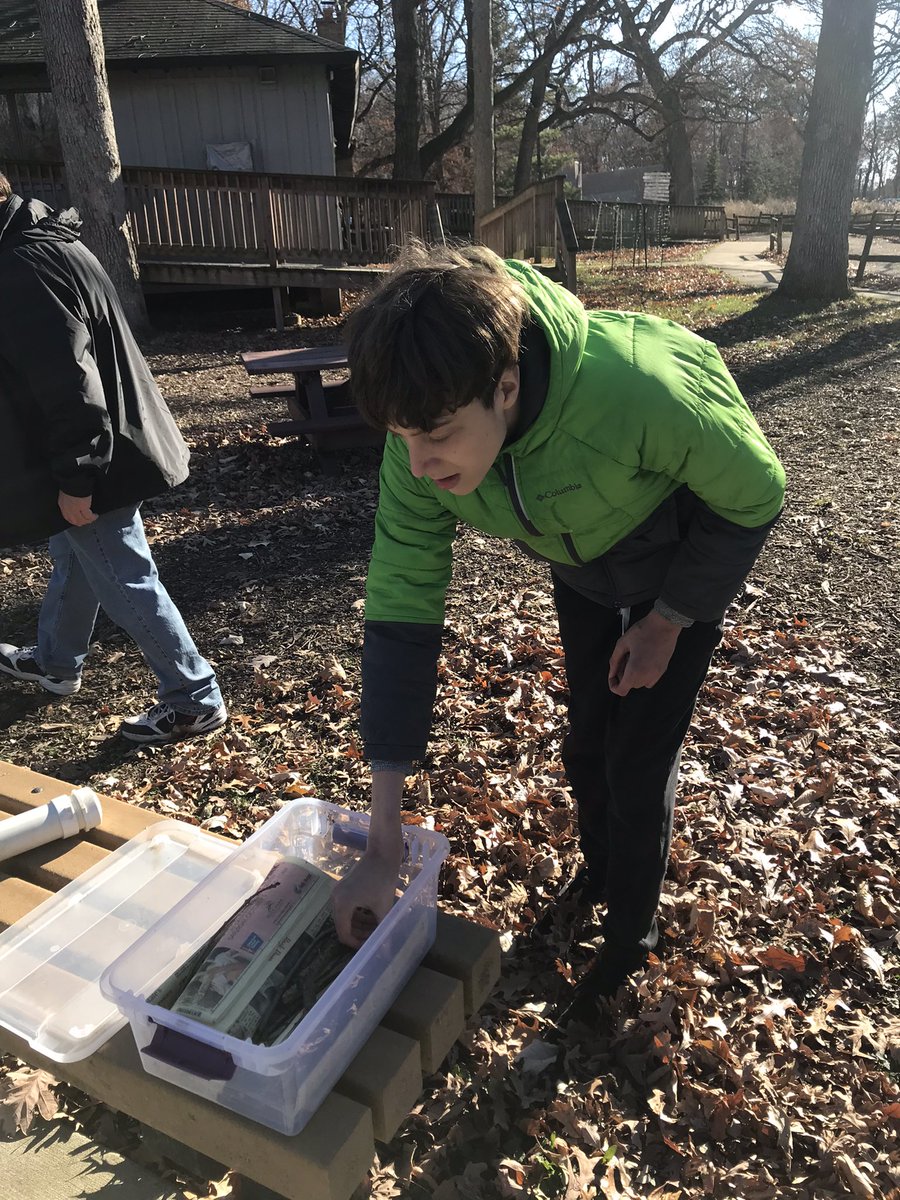 KirkVoc's tweet photo. Great afternoon to work at SLOEC. We worked on the rock border, collected acorns for planting, sprinkled grass seed and picked up twigs for the kindling boxes.@SunriseLakeOEC @NSSEO_org https://t.co/h4LP2kG08U