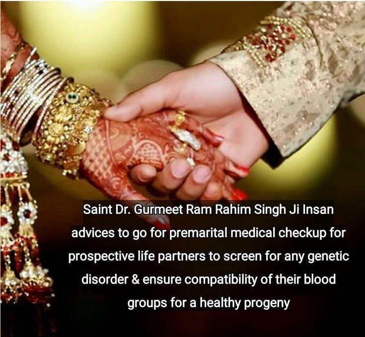 Ritika3102000's tweet photo. #HealthyProgenyProgram के अनुसार शादी से पहले लड़की और लड़की दोनों को चिकित्सा जांच करानी चाहिए ।जिस से उनकी आने वाली पीढ़ी स्वस्थ हो।#SaintDGurmeetRamRahimSinghJi Insan इस पहल से लोगो को जागरूक करते हैं।
#PremaritalMedicalCheckUp
#NewCustom
#DeraSachaSauda
#SaintDrMSG https://t.co/kRcWT37hRv