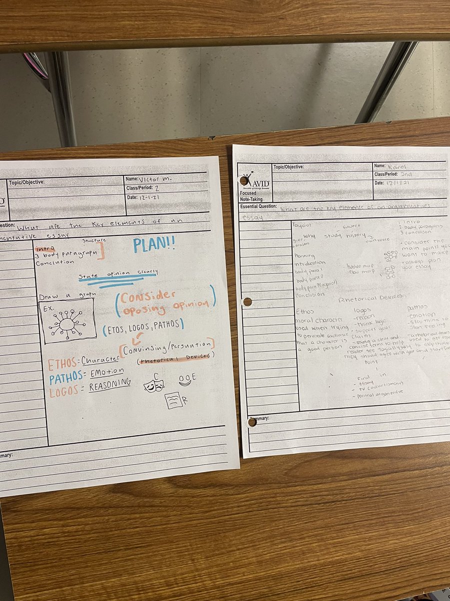 bowie_avid's tweet photo. FNT happeningβ¦.π₯° these 8th graders notes are so beautiful βΌοΈ #argumentativeessay #artofpersuation @IrvingBowie_MS @AVID4College https://t.co/9up3OWE4gn