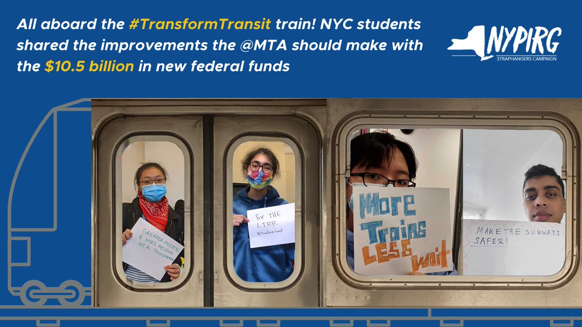 Straphangers's tweet photo. We won $10.5 billion for NY’s mass transit in the federal infrastructure bill and asked students: how should @MTA spend it?! This is what they said: #TransformTransit https://t.co/MYzCV0KvRm