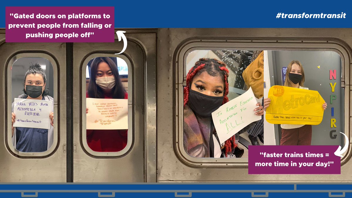 Straphangers's tweet photo. We won $10.5 billion for NY’s mass transit in the federal infrastructure bill and asked students: how should @MTA spend it?! This is what they said: #TransformTransit https://t.co/MYzCV0KvRm