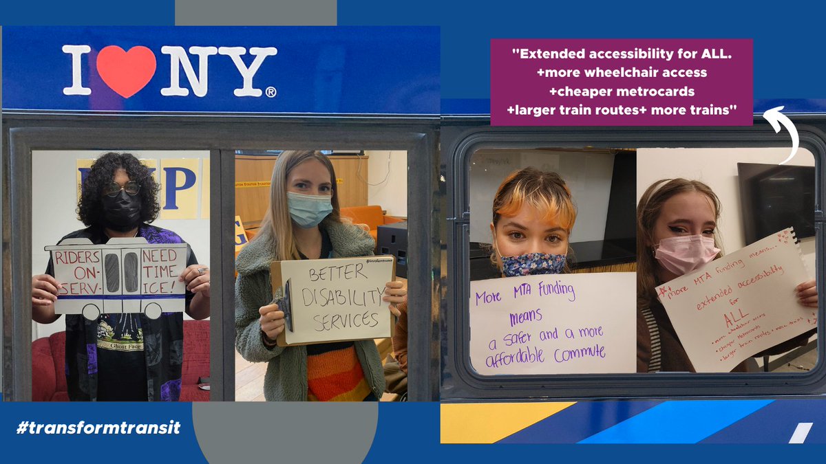 Straphangers's tweet photo. We won $10.5 billion for NY’s mass transit in the federal infrastructure bill and asked students: how should @MTA spend it?! This is what they said: #TransformTransit https://t.co/MYzCV0KvRm