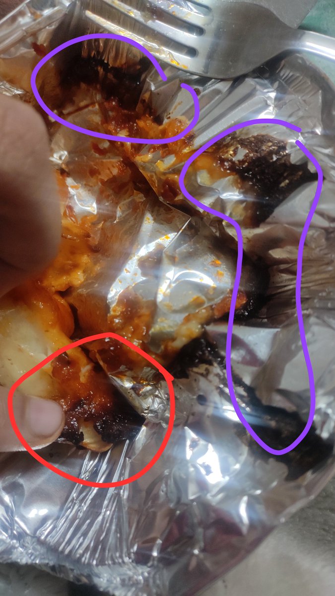 Naman_NoMan's tweet photo. @pizzahut @PizzaHutIN Is this how new Baked Cheese Momos are supposed to be? Burnt from all the sides. I call the outlet and they say "itna toh jalega hi". Translation -> "yes, it gets burnt from the sides". Very disappointed. New baked momos are a BIG NO. https://t.co/954bJQTxBi