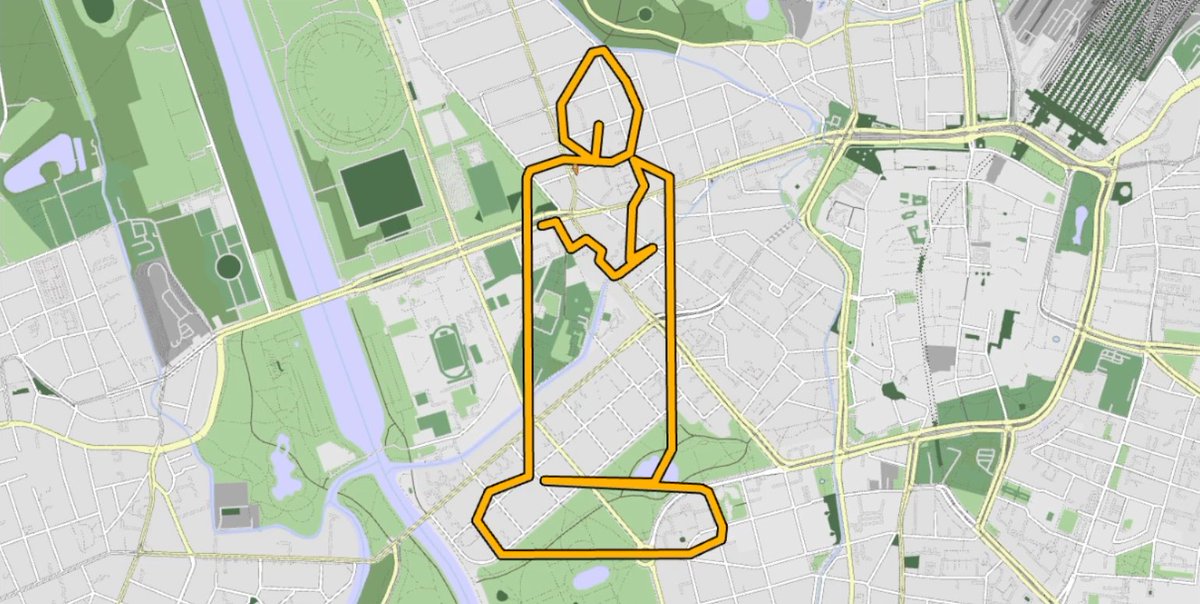 Baldurius's tweet photo. Here is the result of today's GPS Doodle stream. 🕯️

The wax looks pretty janky. There might be a bug in my code for track generation. https://t.co/YAdDmjoy9h