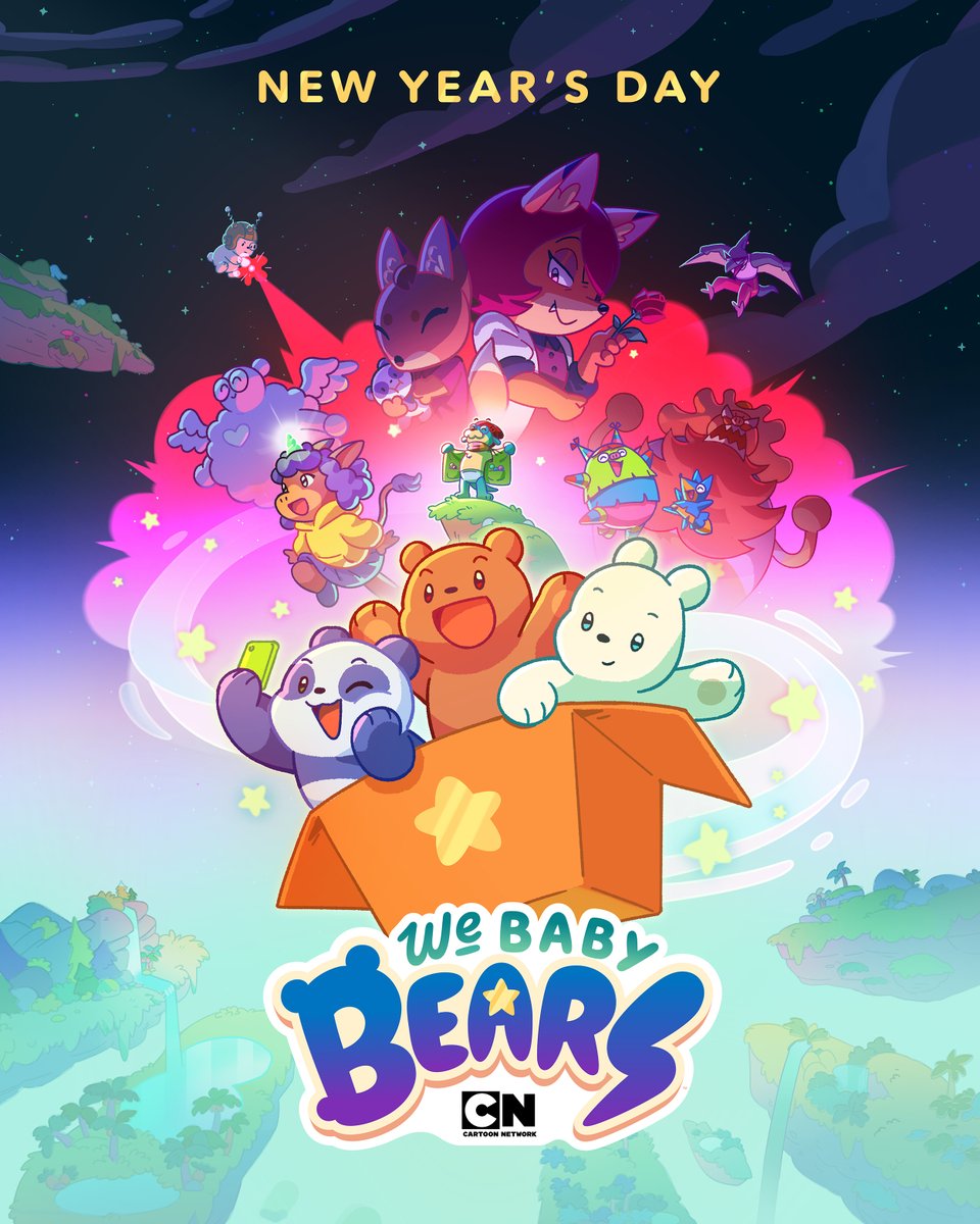 cartoonnetwork's tweet photo. NEW @WeBabyBears show premieres on Cartoon Network ALL DAY LONG on 1/1! 🐻🐻‍❄️🐼📦 Drop a 🌟 in the comments if you can't wait!

#WeBabyBears #PanPan #Grizz #IceBear #WeBBBears #BBYBears https://t.co/Z1WujFtO96