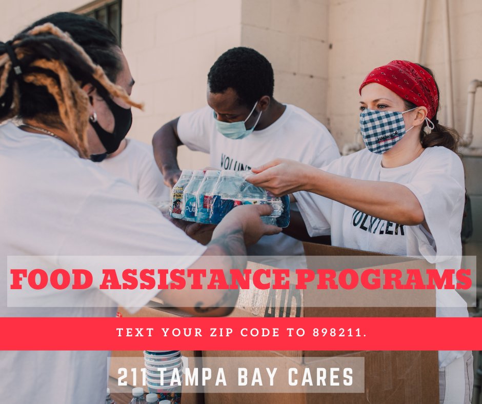 FirstContactTB's tweet photo. Are you or someone your know in need of food? Come to a drive-thru Mobile Pantry event to pick up pre-packaged groceries, free of charge. ID, papers, or pre-screening is not required to obtain food at a Mobile Pantry. Check details and find locations here: https://t.co/govSjb8pZf https://t.co/7JMaBNjybD