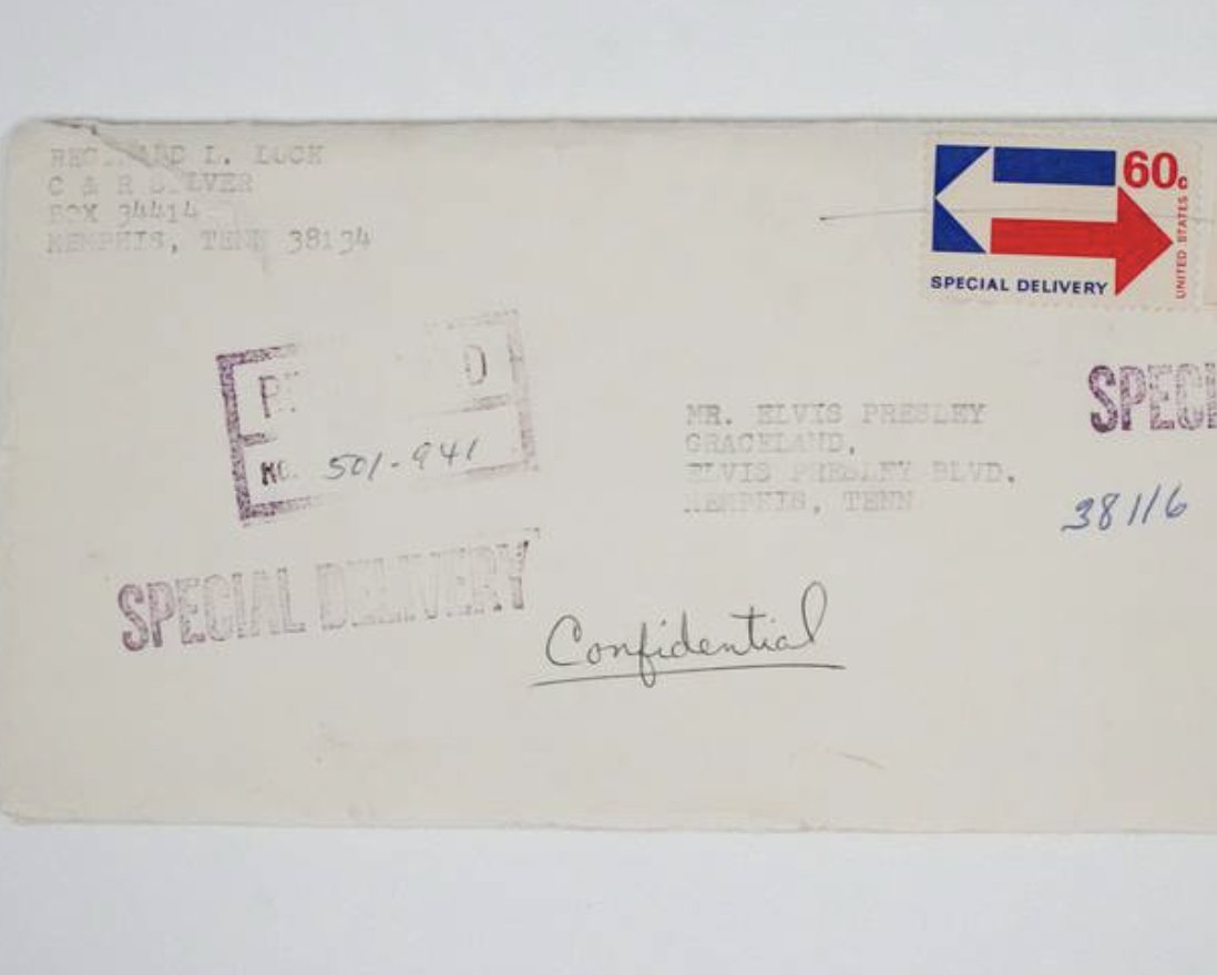 Kruse GWS Auctions is proud to offer a rare sealed 1974 confidential Letter from a famous Memphis Bond Broker that was never opened by Elvis in the original envelope from Reginald L. Luck and sent to Elvis Presley at his Graceland home in 1974. 

bid.gwsauctions.com/auction/97/ite…