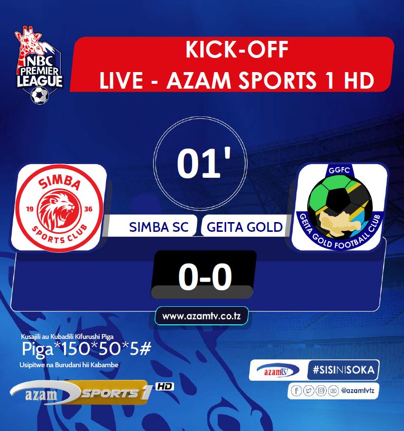 azamtvtz's tweet photo. KICK-OFF | Kazi imeanza kwenye Dimba la Benjamin Mkapa.
Simba 0-0 Geita Gold.
LIVE #AzamSports1HD
#NBCPL #NBCPLUpdates #NBCPremierLeague #LigiKuuYaNBC #SisiNiSoka #SimbaSC #SSC #GeitaGoldFC #SimbaGeitaGold #SimbaVsGeita https://t.co/dmaRxgBak8