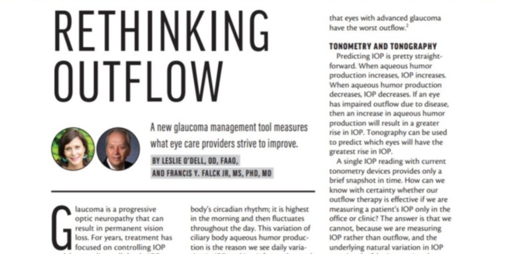 Check out!  Article 'Rethinking Outflow',  by #IntrepidEyeSociety member Dr. Leslie O'Dell and Dr. Francis Y. Falck Jr. in Modern Optometry.

Follow Link: ow.ly/2aKR50GSCUY

<a href="/dryeyediva/">Leslie E. O’Dell OD FAAO</a> 
<a href="/ModOptometry/">Modern Optometry</a> 
#optometry #optometrist #optometrystudent #glaucoma
