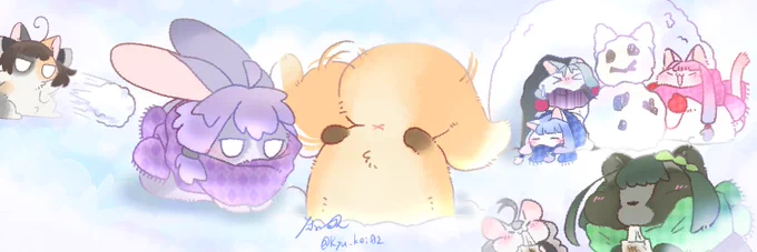 相変わらずもふもふ描いてた 
#みなさん去年の今頃はどんな絵描いてましたか 