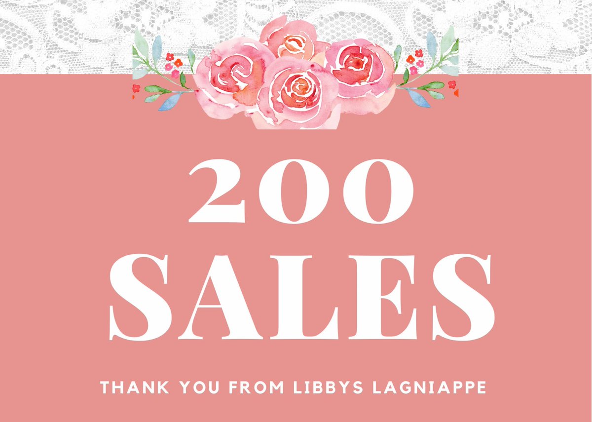 I just hit 200 Sales on my Etsy Shop!!! I have doubled my goal for this Year. 🥰

I just want to say Thank You to Everyone that has supported me and my Business! 

I always strive to give you all the Best quality products and put a smile on your face! ❤