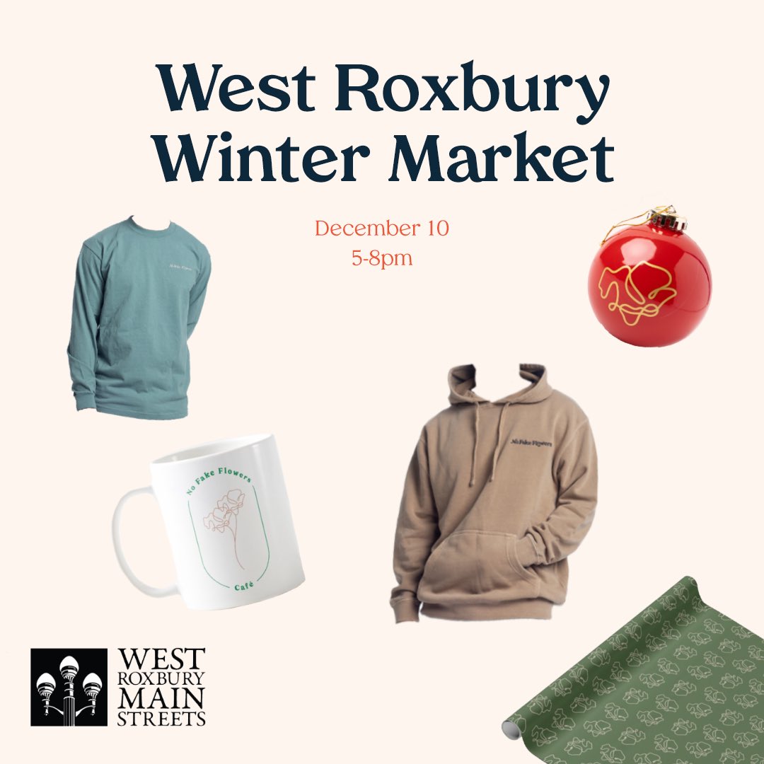 nofakeflowers's tweet photo. Come say hi and do some holiday shopping at the West Roxbury Winter Market on 12/10! https://t.co/llytYAhzCw