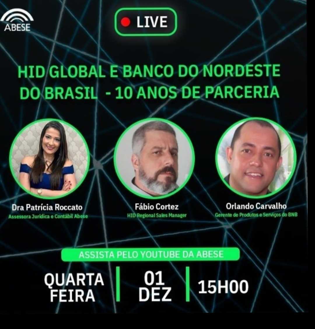 HIDGlobalBrasil's tweet photo. Vamos começar o mês de dezembro participando neste live com #Abese.

Você não pode ficar de fora! Estamos te esperando no YouTube da Abese. #ControleDeAcesso #Segurança

Assista clicando no botão abaixo:
https://t.co/eEhReC6sRs https://t.co/ejIgvnRFgb
