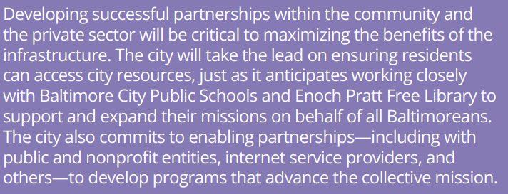DaKittenz's tweet photo. One place where the Mayors Office of BDE has so far not lived up to their values is the community engagement piece. The press event was at the James McHenry Rec Center which currently HAS free public WiFi due to the work of Project Waves, who were neither mentioned nor invited. https://t.co/GFUlNY2uqM