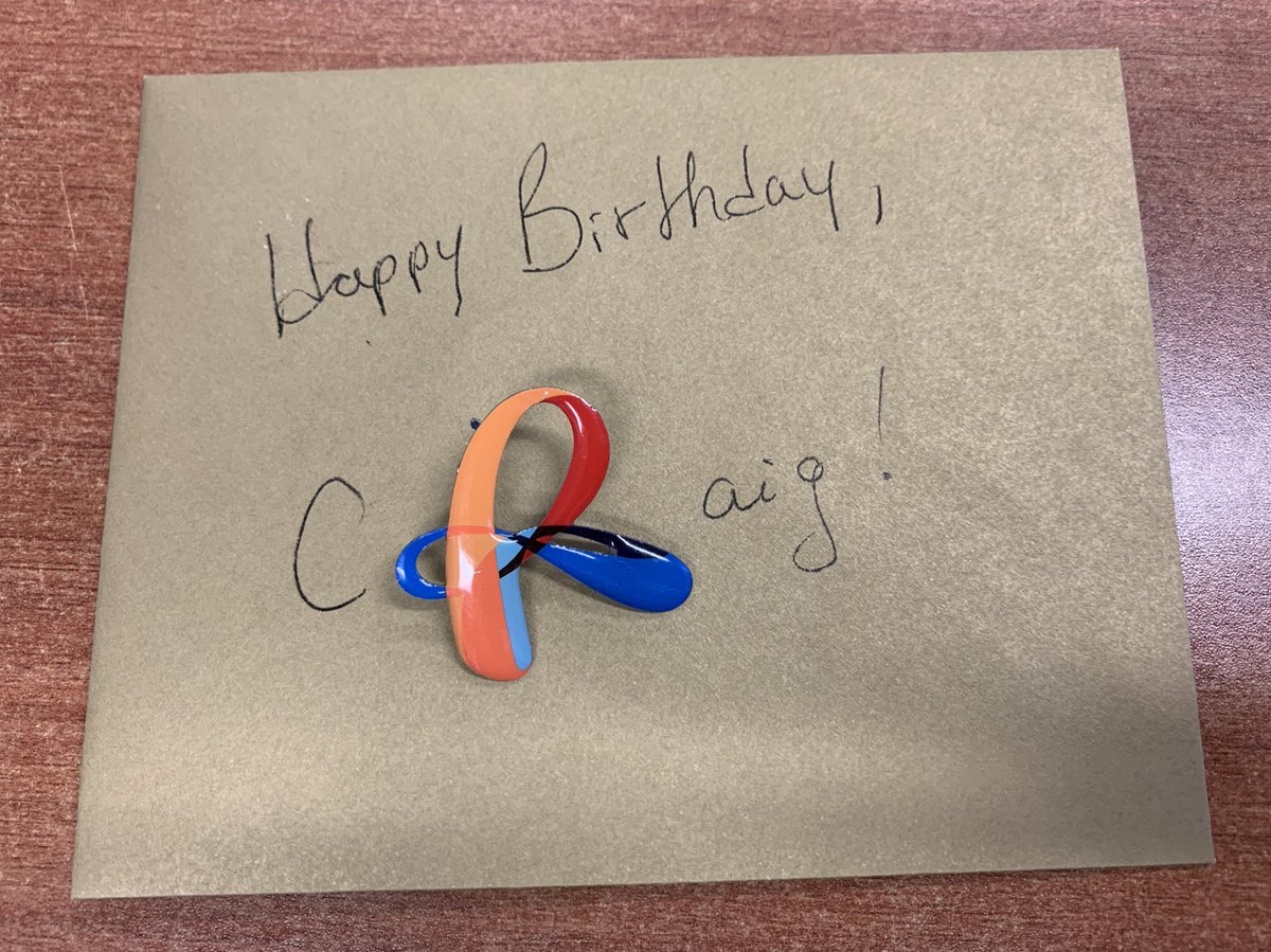 LederhouseCraig's tweet photo. You know you work with skilled communications professionals when the birthday card on your desk arrives like this… https://t.co/s1bTyf9xkF