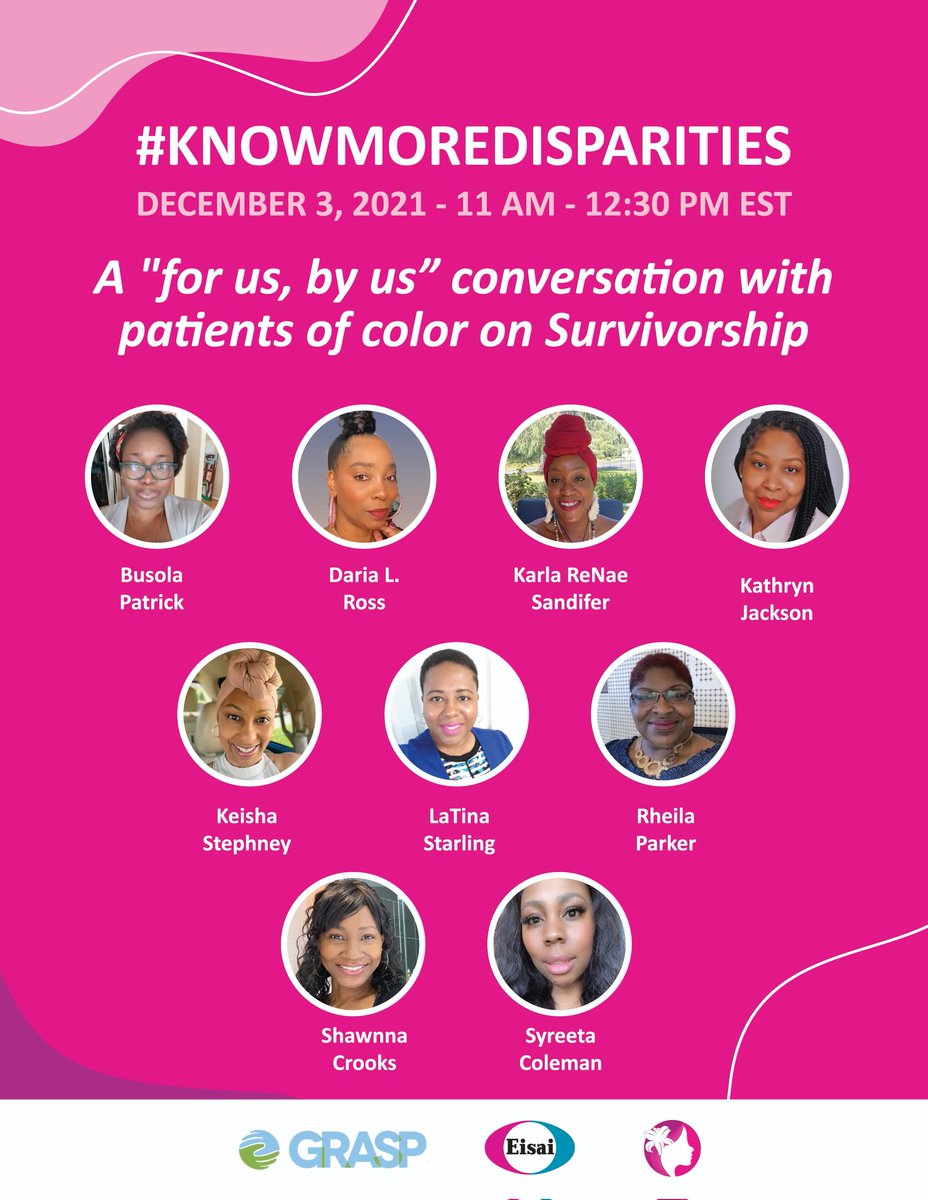 Join us this Friday for our #KnowMoreDisparities - a 'for us, by us' conversation on survivorship with our panel of amazing patient experts! - starts at 11am EST🙌🏽 Registration link below! us02web.zoom.us/meeting/regist…