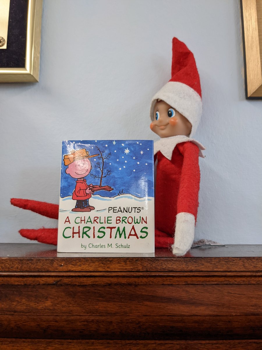 CentralFallsLib's tweet photo. Look who showed up at the library today! Luckily we have the perfect sized book for an elf. What should we name this elf? Reply with your suggestion! #BuddyTheElf? #AdamTheElf? #HelpUsChoose #HappyHolidays2021 #MerryChristmas https://t.co/7xrptrsL63