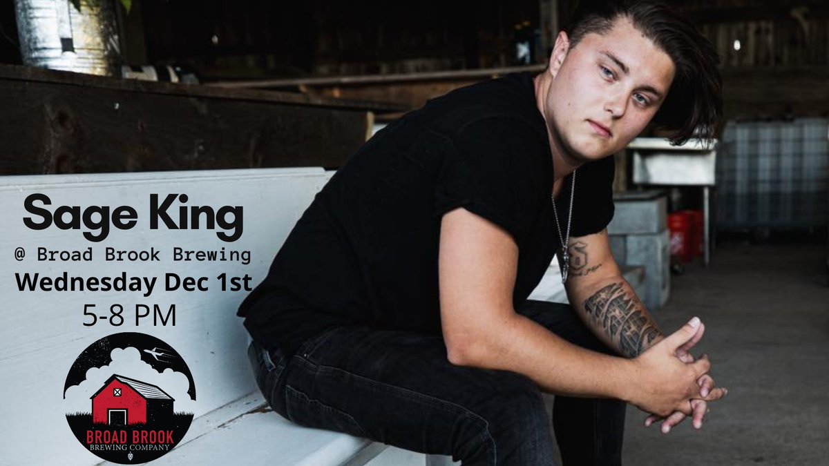 Join us for LIVE MUSIC in the taproom. We're very excited to welcome Sage King to the brewery for the first time!

TODAY! 5-8PM
Taproom open 3-8

Check out Sage King's music, dates, and full bands at 
linktr.ee/sagekingmusic
<a href="/SageKingMusic/">Sage King</a>