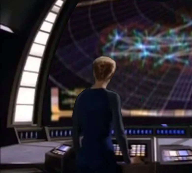 VOYsubplots's tweet image. When Voyager takes shore leave, Seven meets a woman and falls in love. Embarrassed by her emotions, she tries (and fails) to project cold, Borg detachment. Some time later, longing to see her again, Seven tampers with the ship’s navigational computer to reroute to her planet.