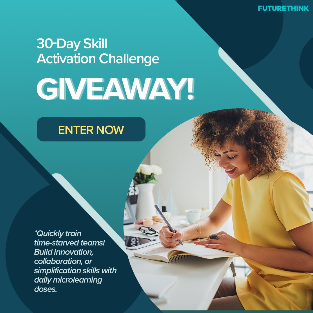 LisaBodell's tweet photo. Unlock your team's full potential! Our 30-Day Activation Challenges enable rapid adoption of new skills, behaviors, and mindsets, and provide an immediate and measurable impact on your business.
https://t.co/KF1mvKUV8y 
@futurethinktank #FutureThink #Giveaway https://t.co/a4ehNBSQQR