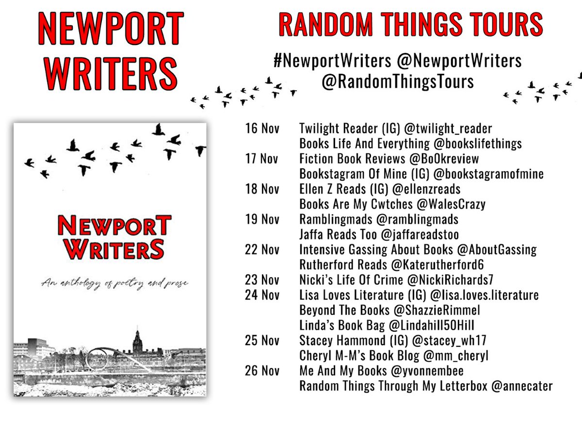 MASSIVE CHEERS #RandomThingsTours bloggers for supporting #NewportWriters <a href="/NewportWriters/">NewportWritersGroup</a> 

Please share reviews on Amazon &amp; Goodreads 

<a href="/bookslifethings/">Pam Robertson</a> 
<a href="/ramblingmads/">Madeleine</a> 
<a href="/KateRutherford6/">Kate Rutherford</a> 
<a href="/NickiRICHARDS7/">Nicki Richards (Blogger) 🇬🇧📖🔪📚💉✂️📝🗡🔗🇺🇦</a> 
<a href="/annecater/">Anne Cater 🇺🇦 🏳️‍🌈</a>