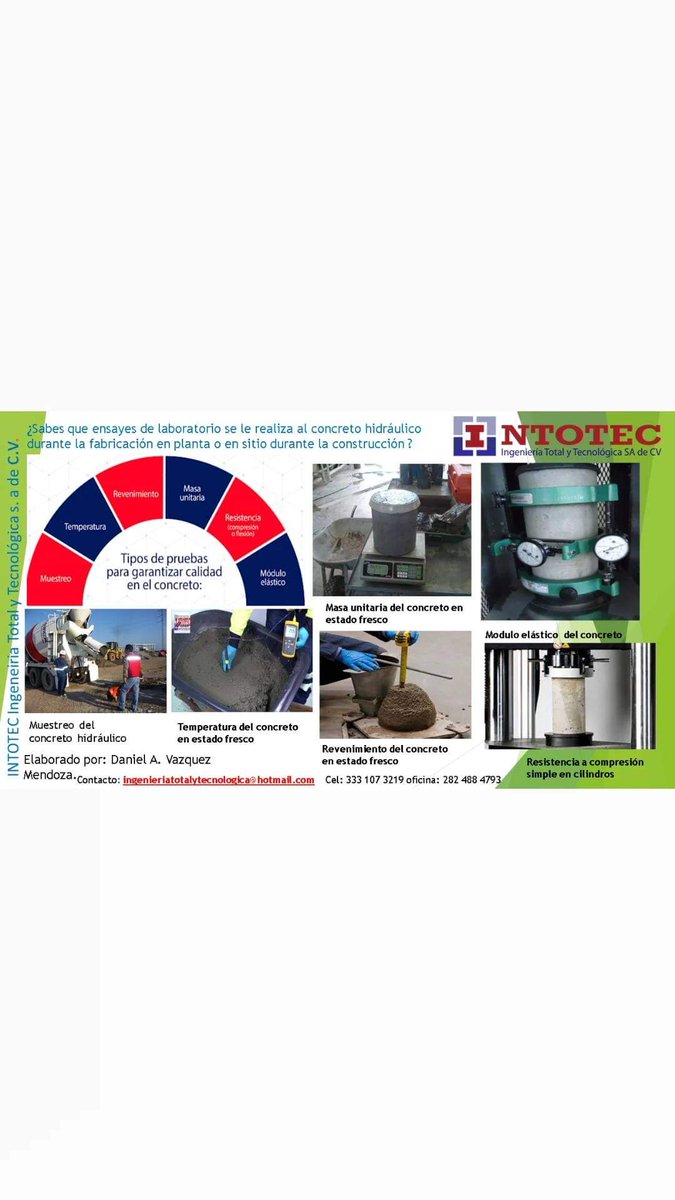 INTOTEC's tweet image. Para los empresas que fabrican concreto industrial o en obra. Les podemos dar el servicio de control de calidad en los ensaye de laboratorio. Pará asegurar la invercion de sus clientes y cumplir con las normas de construcción. Contacte a nuestro técnico  para una asesoría.